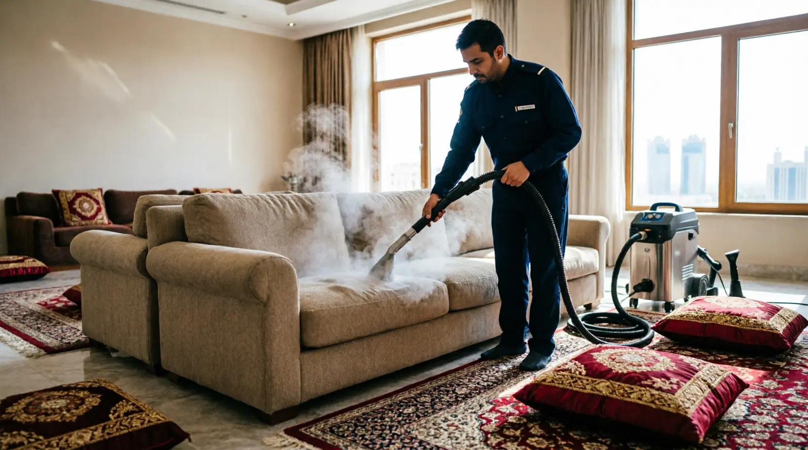 تنظيف المجالس والكنب والسجاد بالبخار في الرياض: كل ما تحتاج معرفته قبل الحجز لحماية مفروشاتك